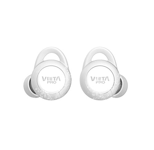 Vieta Pro VHP-TW20WH - Auricular Bluetooth 5.0, con función Manos Libres, Resistencia al Agua ipx7, 18 Horas de batería y Acceso al Asistente de Voz, Blanco
