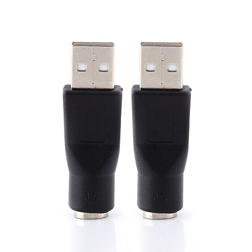 Vipxyc Convertidor de adaptadores Hembra, 2 Piezas USB 2.0 A Macho a PS/2 Hembra, para PC, Teclado, ratón, Soporte para Intercambio en Caliente, Compatible con el Puerto USB