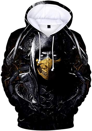 Votovcom Sudadera 3D suéter Mortal Kombat 11 Chaqueta con Capucha Simple Casual Hombres y Mujeres Modelos 3D impresión Digital Ocio Unisex