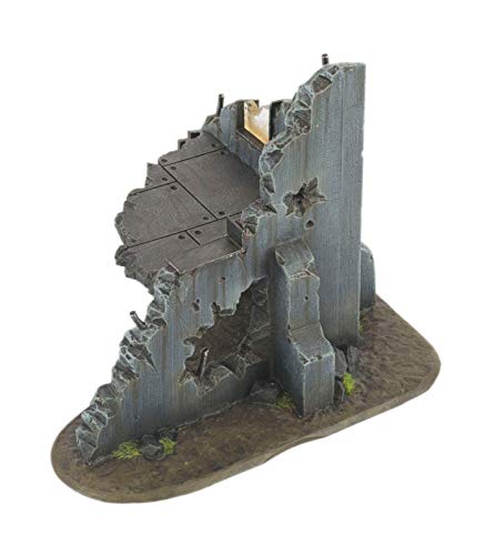 War World Gaming War-Torn City – Esquina de Edificio multinivel en ruinas con posición Disparo 28mm/heroica – Sci-Fi, Wargame Futurista, Miniaturas, Apocalipsis Zombi, Necromunda, Wargaming