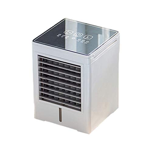 WDX- Mini enfriador de aire Botón de pantalla táctil Mini enfriador de aire de escritorio Ventilador de agua y aire acondicionado Enfriador de oficina Ventilador multifuncional con hielo y frío Conven