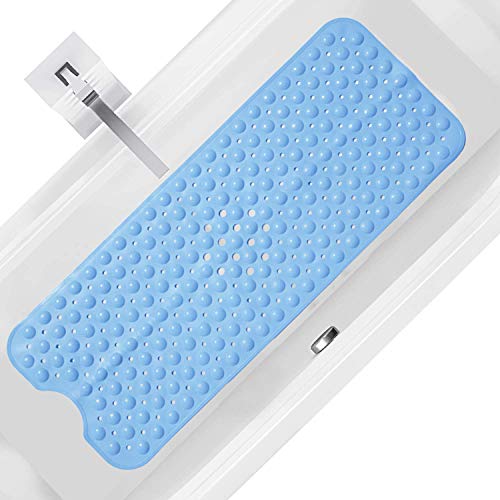WELLXUNK Alfombrilla Antideslizante para Baño,Alfombra Ducha,Extra Largo Alfombra para Bañera Antideslizante con Potentes Ventosas,para Bañeras y Placas de Ducha (Azul,/Gris) WELLXUNK Alfombrilla Antideslizante para Baño,Alfombra Ducha,Extra Largo Alfombra para Bañera Antideslizante con Potentes Ventosas,para Bañeras y Placas de Ducha (Azul,/Gris)