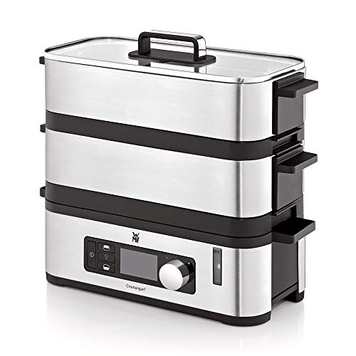 WMF Kitchenminis - Vaporera 900 W, 2 Zonas de Cocción y Función de Mantenimiento de la Calor, Acabados de Acero Inoxidable de Cromargan, Capadidad de hasta 4.3L y Depósito de Agua de 1.1L WMF Kitchenminis - Vaporera 900 W, 2 Zonas de Cocción y Función de Mantenimiento de la Calor, Acabados de Acero Inoxidable de Cromargan, Capadidad de hasta 4.3L y Depósito de Agua de 1.1L