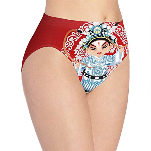 XCNGG Bragas Ropa Interior de Mujer 3D Print Soft Women's Underwear, Beijing Opera Man Fashion Flirty Lady'S Panties Briefs Small