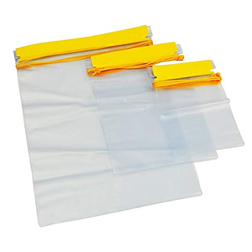 YuuHeeER Bolsas impermeables transparentes bolsa seca cámara teléfono móvil mapas kayak documento plástico 3 piezas