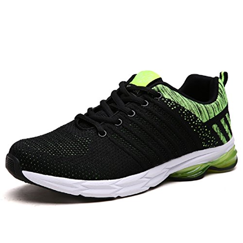 Zapatillas Running para Hombre Aire Libre y Deporte Transpirables Casual Zapatos Gimnasio Correr Sneakers Verde 41