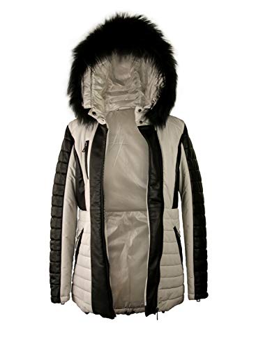 Zerimar Abrigo Piel Mujer | Chaqueta Cuero Mujer | Abrigo de Pelo | Abrigo Cuello Zorro | Chaqueta Piel Larga Mujer | Abrigo Elegante Mujer | Abrigo Plumon Mujer Casual | Color: Blanco y Negro Talla: Zerimar Abrigo Piel Mujer | Chaqueta Cuero Mujer | Abrigo de Pelo | Abrigo Cuello Zorro | Chaqueta Piel Larga Mujer | Abrigo Elegante Mujer | Abrigo Plumon Mujer Casual | Color: Blanco y Negro Talla: