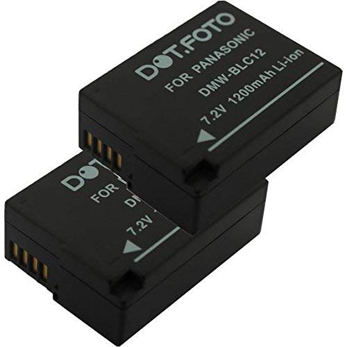 2 x Panasonic DMW-BLC12, DMW-BLC12E PREMIUM Dot.Foto Batería de Reemplazo - 7.2V/1200mAh - Garantía de 2 años [Vea compatibilidad en la descripción]