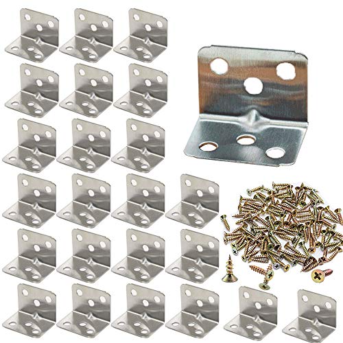 24 Piezas Soporte Esquina en Forma L, Soporte En Ángulo Recto, Esquina Ángulo Recto 90 Grados, 6 Hoyos L Hierro Código Ángulo Recto Con 144 Piezas Tornillos para Muebles, Cofres, Mamparas, Ventanas 24 Piezas Soporte Esquina en Forma L, Soporte En Ángulo Recto, Esquina Ángulo Recto 90 Grados, 6 Hoyos L Hierro Código Ángulo Recto Con 144 Piezas Tornillos para Muebles, Cofres, Mamparas, Ventanas