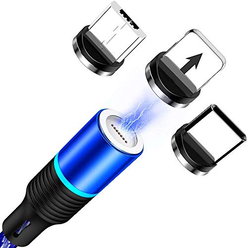 3 en 1 Cable de Carga magnético, CAFELE QC3.0 Multi Cable de Carga USB y Sincronización Datos magnético Trenzado de Nylon con Micro USB Tipo C y luz LED para 1Phone, Samsung Galaxy, Huawei, Oneplus 3 en 1 Cable de Carga magnético, CAFELE QC3.0 Multi Cable de Carga USB y Sincronización Datos magnético Trenzado de Nylon con Micro USB Tipo C y luz LED para 1Phone, Samsung Galaxy, Huawei, Oneplus