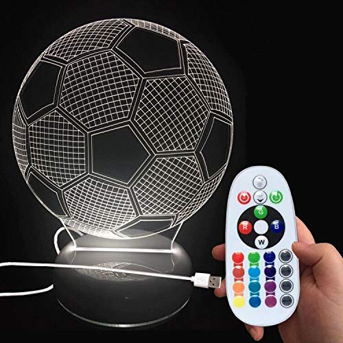 3D lampara ,LED lámpara de noche ,Lámpara de Escritorio Mesa,3D Ilusión óptica Lámpara balón de fútbol con control remoto inalámbrico