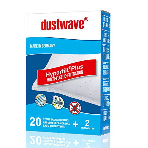 40 bolsas de filtro de polvo (Superpack) adecuadas para Panasonic - E 1 / E1 aspiradora de dustwave® – Fabricado en Alemania + Incluye microfiltro