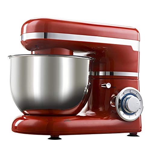 4L Víveres Batidora Amasadora,1200w Acero Inoxidable Mixing Bowl & Splash Guard 6 Velocidad con Pulse & Balloon Whisk Flat Beater & Dough Hook 4L Víveres Batidora Amasadora,1200w Acero Inoxidable Mixing Bowl & Splash Guard 6 Velocidad con Pulse & Balloon Whisk Flat Beater & Dough Hook