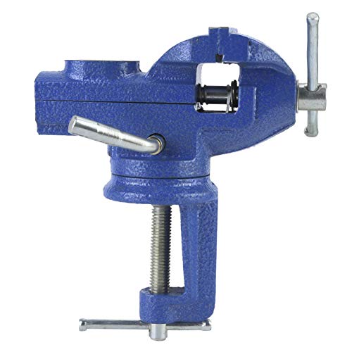 60 Mm 45# Banco Base Tornillo Banco Mesa MóVil Universal Acero Abrazaderas CarpinteríA Alta Resistencia Para CarpinteríA Corte Metales Corte Conductos Sierra (Azul)(60mm)