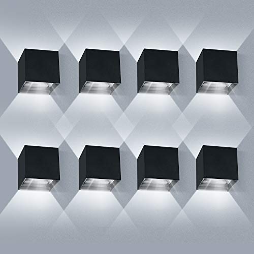 8 * 12W LED lamparas de pared Interior/Exterior LED Aplique de pared arriba y hacia abajo Haz ajustable 6000K Blanco frío LED Aplique de pared exterior IP65 impermeable 8 * 12W LED lamparas de pared Interior/Exterior LED Aplique de pared arriba y hacia abajo Haz ajustable 6000K Blanco frío LED Aplique de pared exterior IP65 impermeable