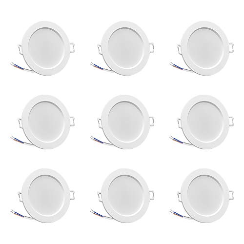 9 piezas Focos Empotrables LED, bapro 6W 450LM Focos Empotrable de techo LED, IP44 Luz de Techo Blanco Cálido 3000K Iluminación de Techo 28 mm profundidad de instalación en la pared sala de estar baño 9 piezas Focos Empotrables LED, bapro 6W 450LM Focos Empotrable de techo LED, IP44 Luz de Techo Blanco Cálido 3000K Iluminación de Techo 28 mm profundidad de instalación en la pared sala de estar baño