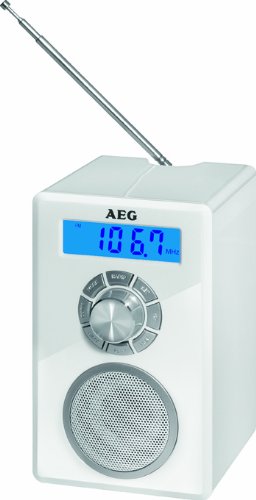 AEG MR 4139 Bluetooth Mono Radio (emisor Memoria 20, Pantalla LCD, AUX-IN, sintonizador FM, función de Alarma), Color Blanco