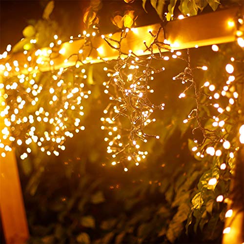 Aigostar - Luces LED para árbol de navidad, 500 LED, 10 metros, luz cálida 2400K. Protección IP44 impermeable, apto para exterior e interior. Guirnalda de luz LED decorativa jardín, fiestas o Navidad
