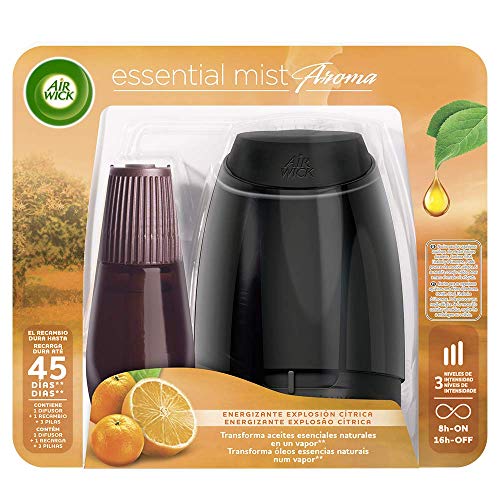 Air Wick Essential Mist - Aparato y recambio de ambientador difusor, esencia para casa con aroma a Explosión Cítrica, pack de 1 aparato y 1 recambio Air Wick Essential Mist - Aparato y recambio de ambientador difusor, esencia para casa con aroma a Explosión Cítrica, pack de 1 aparato y 1 recambio
