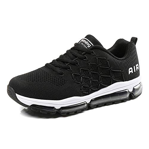Air Zapatillas de Running para Hombre Mujer Zapatos para Correr y Asfalto Aire Libre y Deportes Calzado 1643 Unisexo Black 40