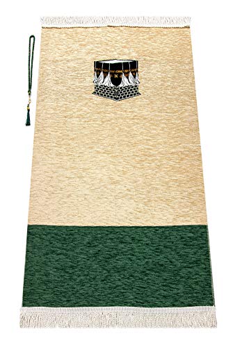 Alfombra de oración Musulmana con los Granos de rezo de Regalos | Janamaz | Sajjadah | Soft islámica Prayer Rug | Regalos islámicos | Alfombra de oración, Negro