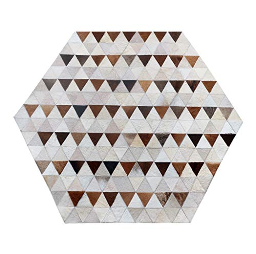 Alfombra Hexagon Cowhide Sofá de la Sala de Estar del sofá del Dormitorio de la Sala de Estar del Estilo Europeo | Alfombras de Piel de Vaca Cosidas a Mano en el Estudio - Modelo geométric