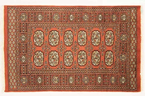 Alfombra Pakistan Silk Touch 120 x 75 cm, hecha a mano, 80 x 120 cm, color naranja