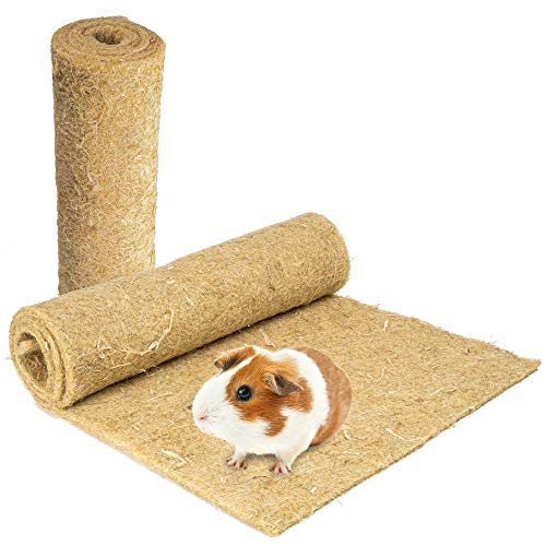 Alfombra para roedores de 100 % cáñamo, 120 x 50 cm, 5 mm de grosor, 2 unidades , alfombra de cáñamo para todos los tipos de animales pequeños, alfombra para roedores