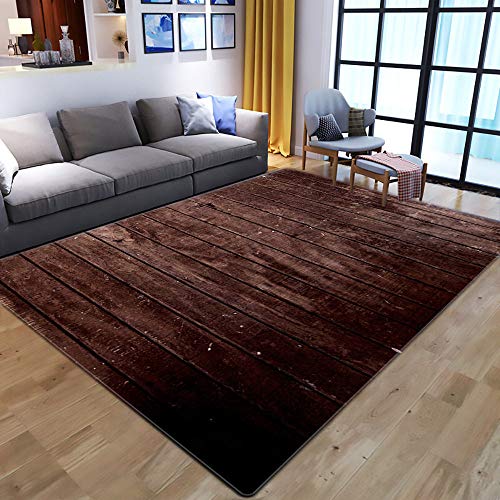 Alfombra Para Salón,Creative Rectangulaire 3D Printing Brown Floor Non-Slip Rugs, European-Style Soft Polyester Floor Mat, Kitchen Nursery Living Room Durable Area Rug For Home Décor,160X230Cm(62.9