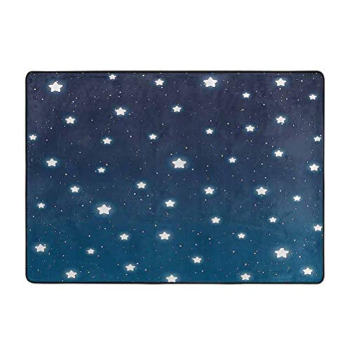 Alfombra rectangular Sky con diseño de estrellas, diseño de estrellas, diseño de estrellas, supersuave, 6,5 x 9 pies, decoración del hogar