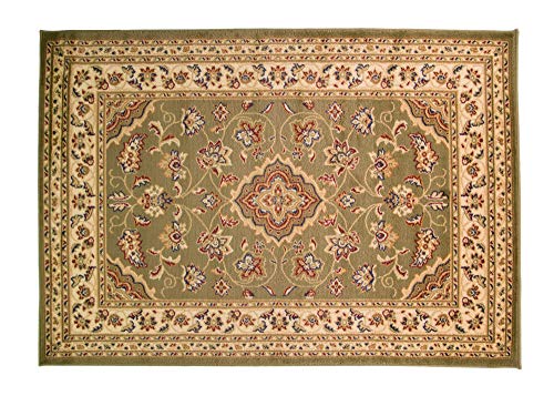 Alfombra tradicional de estilo persa oriental muy grande, color verde, 200 x 290 cm