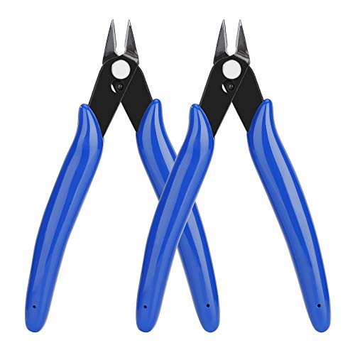Alicates de Corte 170 Mini Cortador de Cable Alambre Alicates Pelacables para Coil Procesamiento de Joyas Diy 2 Pack Azul