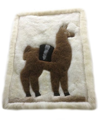 Alpacaandmore Alfombra de piel de alpaca peruana original para salón, diseño de alpaca (200 x 180 cm)
