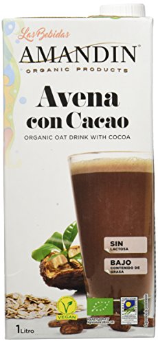 Amandin 400085 - Bebida de Avena con Cacao - Paquete de 6 x 1000 ml - Total: 6000 ml