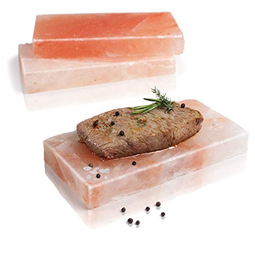 Amazy Plancha de sal para barbacoa (3 piezas) - Piedra de sal para cocinar carne y pescado a la sal para barbacoa o horno