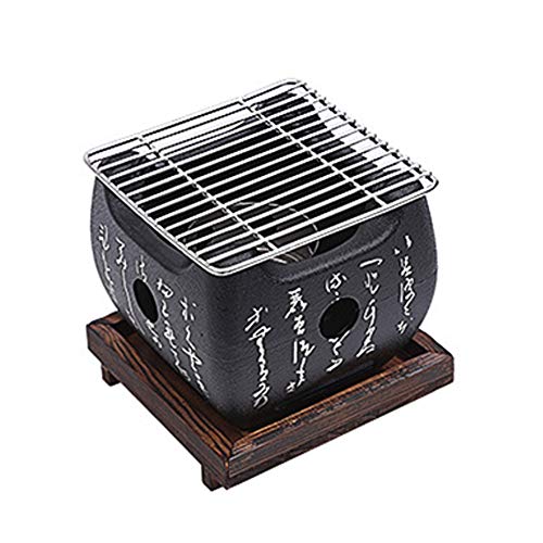 Amusingtao Parrilla de mesa de carbón japonés, mini parrilla, parrilla de barbacoa de estilo japonés, placa de barbacoa, estufa de cocina portátil, accesorios de fiesta, herramientas de barbacoa