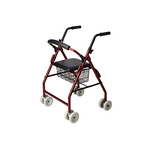 Andador de 4 ruedas –Andador para ancianos con asiento – Rollator de aluminio – Ayudas dinámicas “Roler”