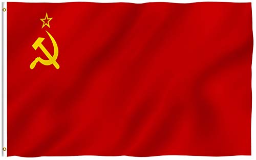 Anley Fly Breeze Bandera de la Unión Soviética de 3x5 pies - Color Vivo y Resistente a la decoloración UV - Encabezado de Lona y Doble Costura - Banderas Nacionales de la Unión