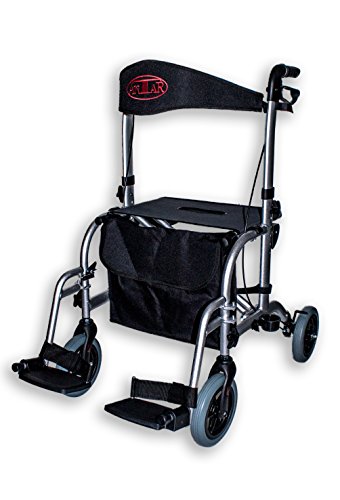 Antar 13709 Premium Hybrid Andador de aluminio y silla en una silla, Transporte, plegable