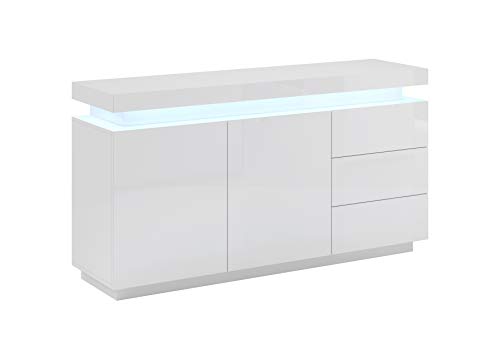 Aparador Modelo Osim Color Blanco - Todo el Mueble PVC Alto Brillo Aparador Modelo Osim Color Blanco - Todo el Mueble PVC Alto Brillo