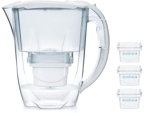 Aqua Optima Jarra Oria con 3 Cartuchos de Filtro de Agua Evolve+ 30 días, Blanco Aqua Optima Jarra Oria con 3 Cartuchos de Filtro de Agua Evolve+ 30 días, Blanco