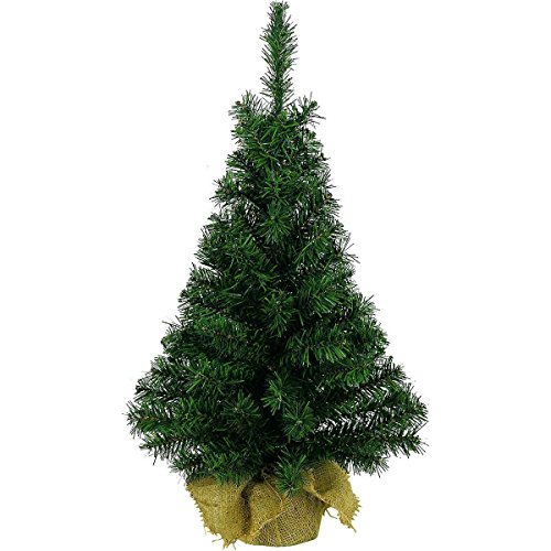 Árbol de Navidad artificial en bolsa de yute, verde, 75cm (2.5ft)