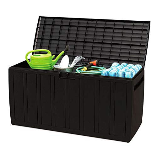 Arcón para Exterior 270 litros de Resina Negro 117x45,5x57cm GH91 Arcón para Exterior 270 litros de Resina Negro 117x45,5x57cm GH91