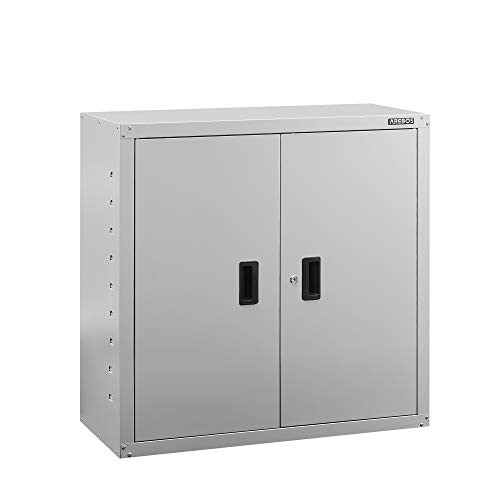 AREBOS Armario archivador para oficina | gris | 90 x 40 x 90 cm | 2 puertas | estante regulable en altura | con cerradura de cilindro