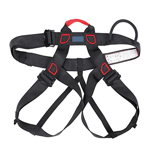 Arnés de Seguridad de Escalada - Cinturones de Seguridad para Montañismo para Hombre Mujer - Arnés Anticaídas de Montaña Ajustable Multiusos(Black)