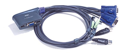 Aten CS62US Interruptor KVM Negro - Periférico de Entrada (USB, USB, VGA, 2048 x 1536 Pixeles, 5 s, Negro)