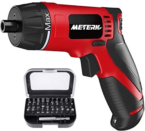 Atornillador Eléctrico Inalámbrico, Meterk 1500mAh 10 Nm Par Máx 7.2V Destornillador Eléctrico Con Batería de Litio Recargable, Luz LED y 31PCS Brocas para Montaje de Mueble y Encuadernación Mural Atornillador Eléctrico Inalámbrico, Meterk 1500mAh 10 Nm Par Máx 7.2V Destornillador Eléctrico Con Batería de Litio Recargable, Luz LED y 31PCS Brocas para Montaje de Mueble y Encuadernación Mural