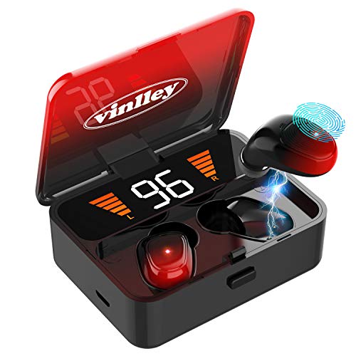 Auriculares Inalámbricos Bluetooth 5.0 Cascos In-Ear con Micrófono 2000mAh Caja de Carga Cancelación de Ruido 100H de Juego Control Táctil a Prueba de Agua Deportivos para iOS Android PC GMY, Rojo Auriculares Inalámbricos Bluetooth 5.0 Cascos In-Ear con Micrófono 2000mAh Caja de Carga Cancelación de Ruido 100H de Juego Control Táctil a Prueba de Agua Deportivos para iOS Android PC GMY, Rojo