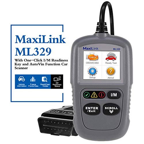 Autel MaxiLink ML329 Herramienta de Diagnóstico de Motor Universal OBD2 EOBD con Test Preparación Emisiones ITV y Auto Detección de Información del Vehículo (nueva versión AutoLink AL319)