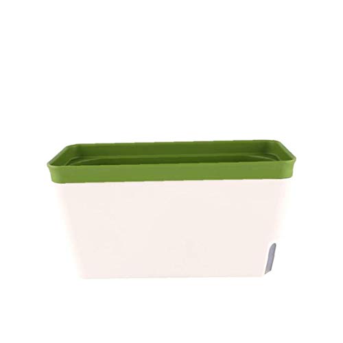 Auto riego Pot Maceta Rectangular 27CM Conjunto de 3, de plástico de riego automático de Planter Tiesto para Alféizar Jardín Balcón del Ministerio del Interior Exterior Interior